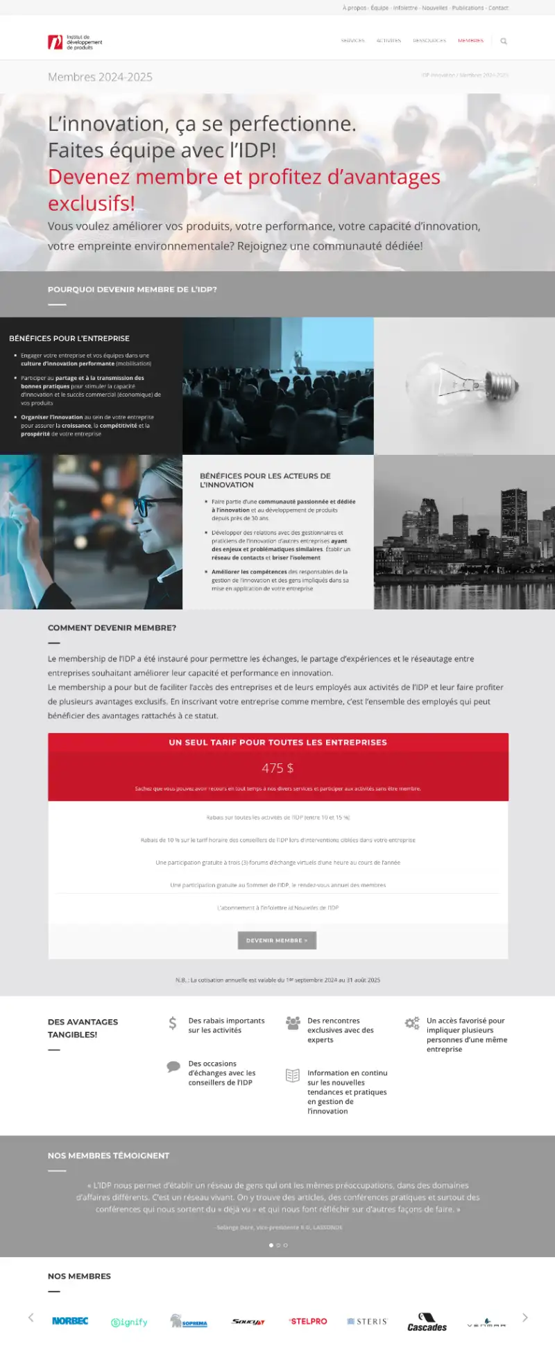 Projet web IDP Innovation Montréal