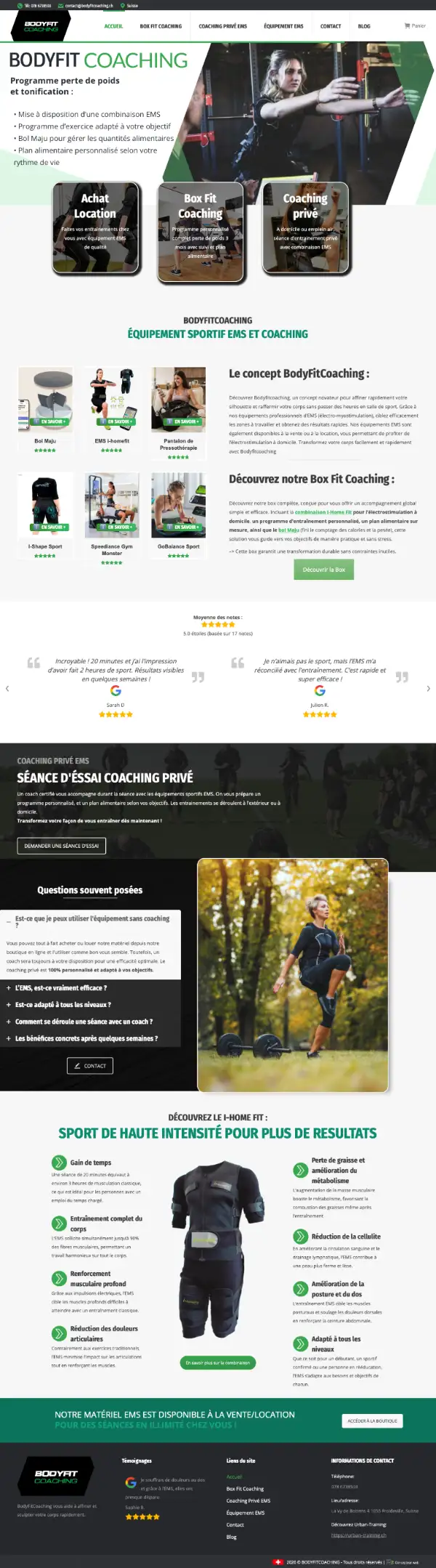 création site internet coaching sportif Lausanne - Bodyfit