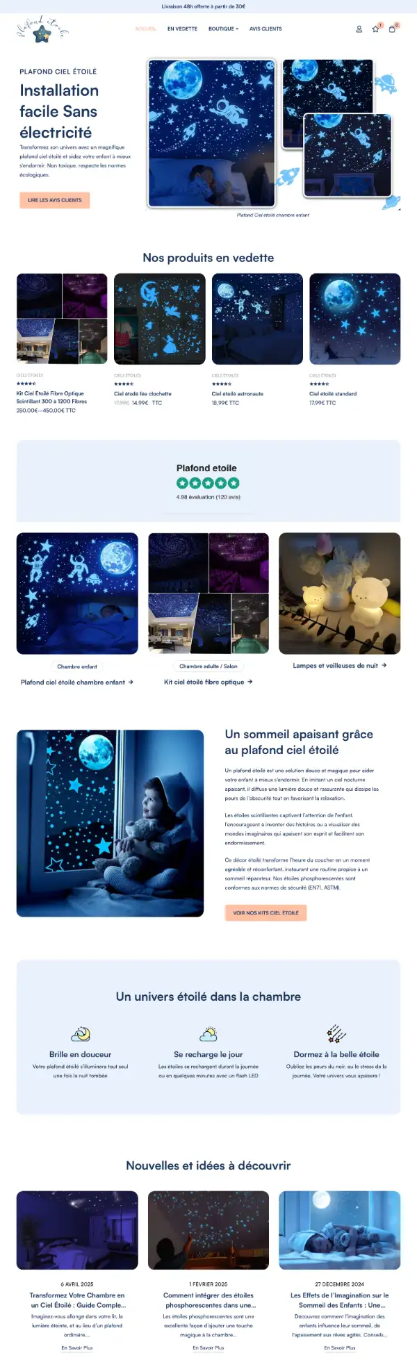Boutique en ligne à Lyon - Plafond étoilé