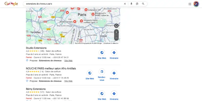 classement google studio extensions paris