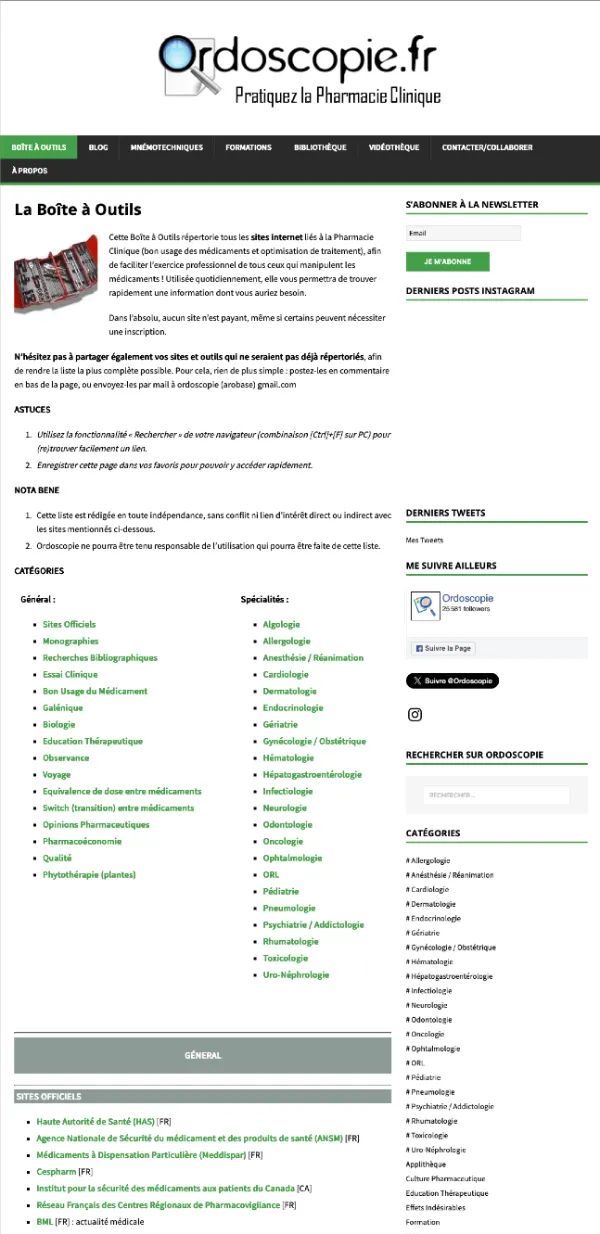 Design de la page d'accueil Ordoscopie