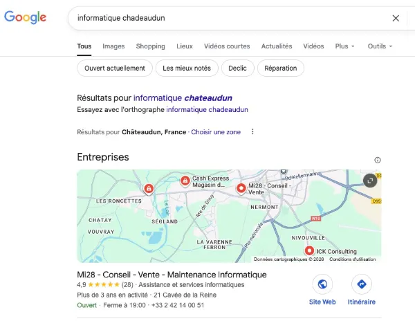 Réalisation de site vitrine informatique à Châteaudun