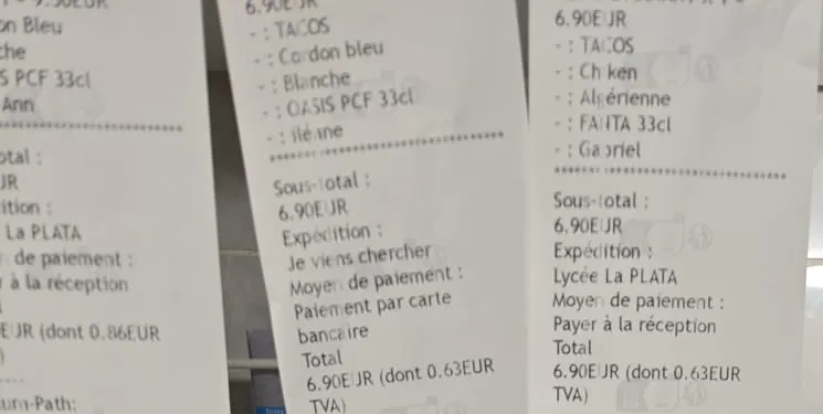 Le site web envoie la commande pour imprimer le ticket de cuisine